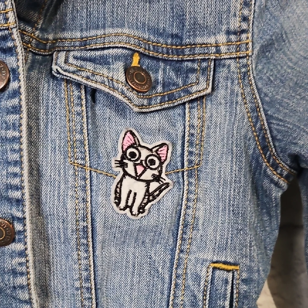 Old Navy Blue Denim Kids Jacket with Patches